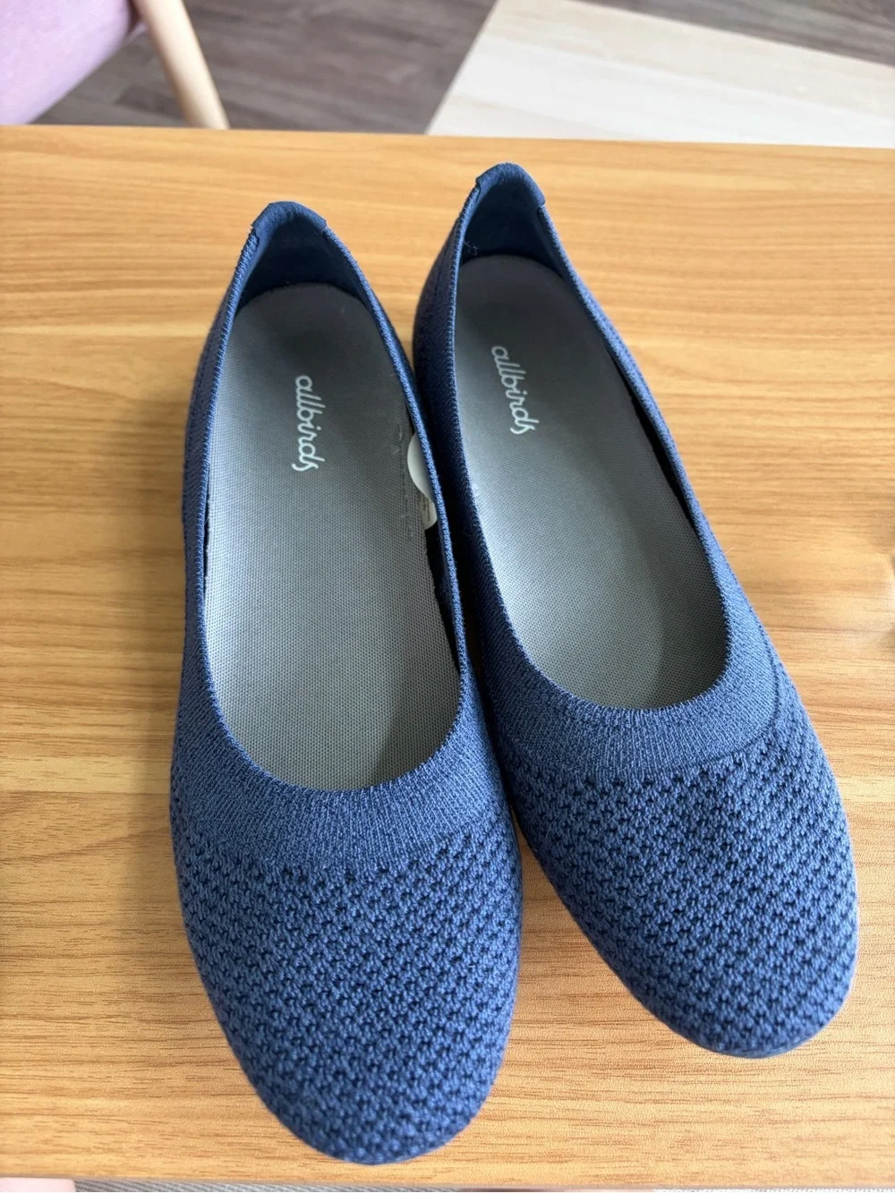 allbirds Navy Knit Slip-On Ballet Flats